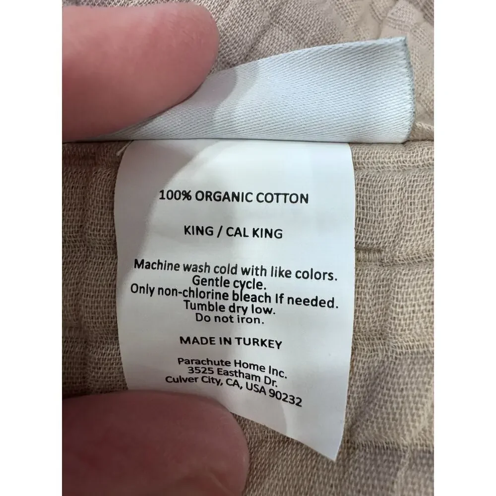 Parachute Air Organic Cotton Quilt King/cal King Bisque NEW $309